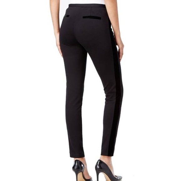 *PRICE DROP!* MICHAEL KORS Black Velvet Trim Trouser Pants - Picture 2 of 9